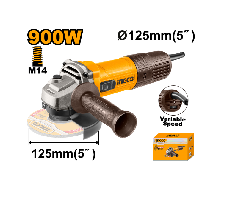AMOLADORA 900w 125mm velocidad variable INGCO AG900285
