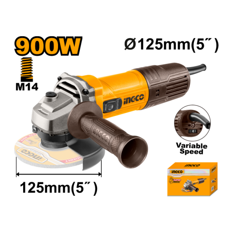 Amoladora 900w 125mm (vel variable) INGCO AG900285 NG164
