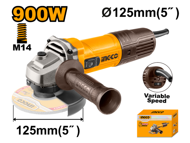 AMOLADORA 900w 125mm velocidad variable INGCO AG900285