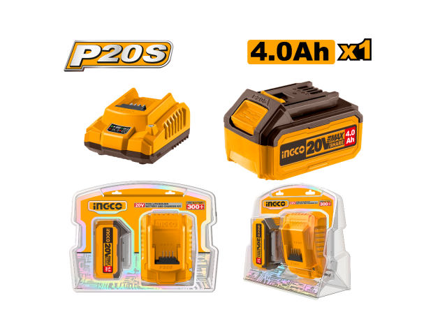 SET X1 BATERIA 20V 4AMP + 1 CARGADOR INGCO FBCPK1214 NG960