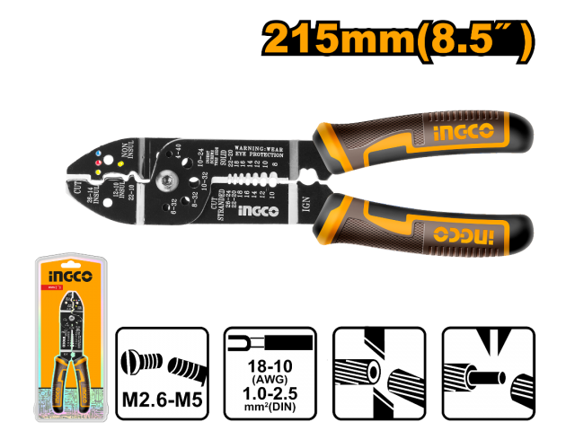 PINZA PELA CABLE 215MM INGCO HWSP851 NG120