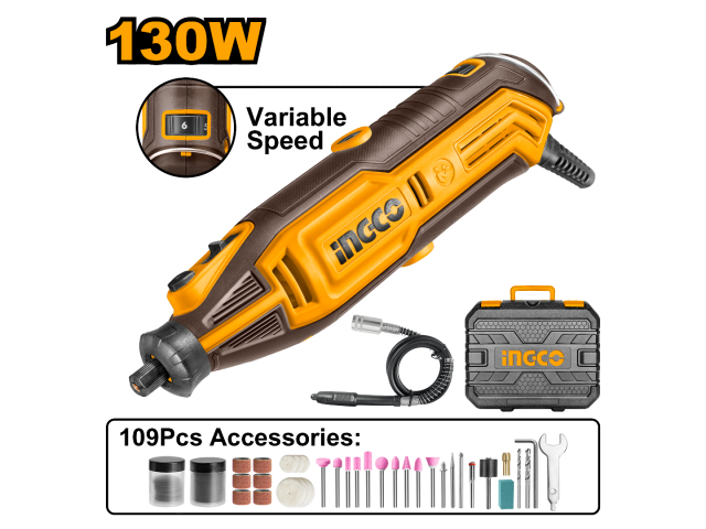MINI TORNO 130W CON ACCESORIOS INGCO MG13328 NG155