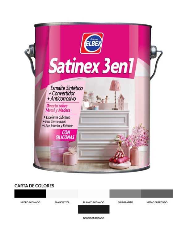 SATINEX convertidor 3 En 1 -- NEGRO 225ml ** ELBEX ** EX311