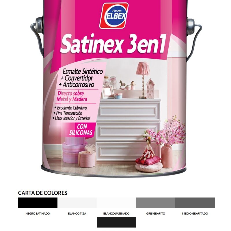 SATINEX convertidor 3 EN 1 -- BLANCO 1litro **ELBAX** EX313