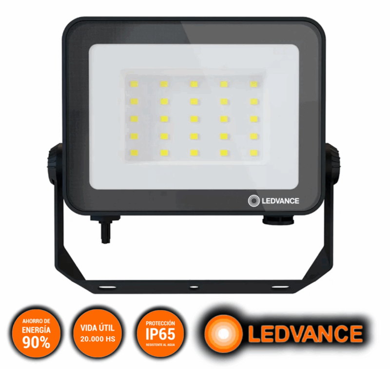 FOCO LED LEDVANCE OSRAM COMPACT IP65 10W 5000K - NEGRO - LUX113