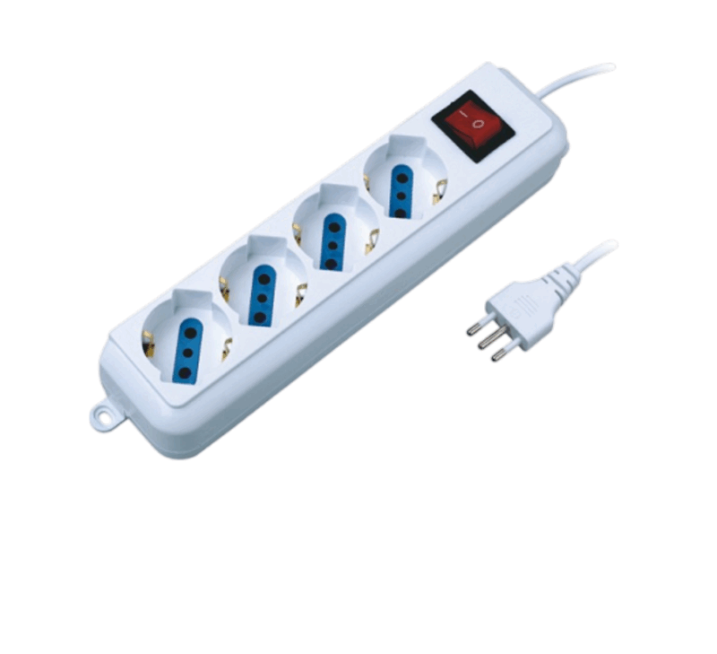 Alargue 3 mts - 4 Schuko CON LLAVE 3004-3