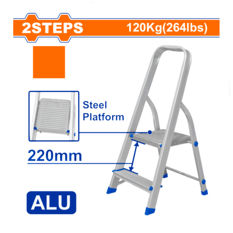 Escalera WADFOW Aluminio Familiar 2 Escalones (120 kg) WLD3H02 NG949