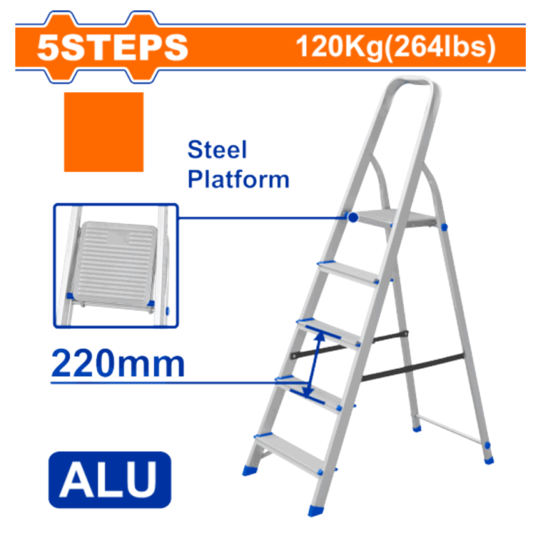 Escalera WADFOW Aluminio Familiar 5 Escalones (120 kg) WLD3H05 NG950