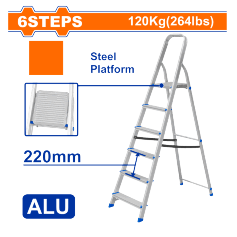 Escalera WADFOW Aluminio Familiar 6 Escalones (120 kg) WLD3H06 NG951