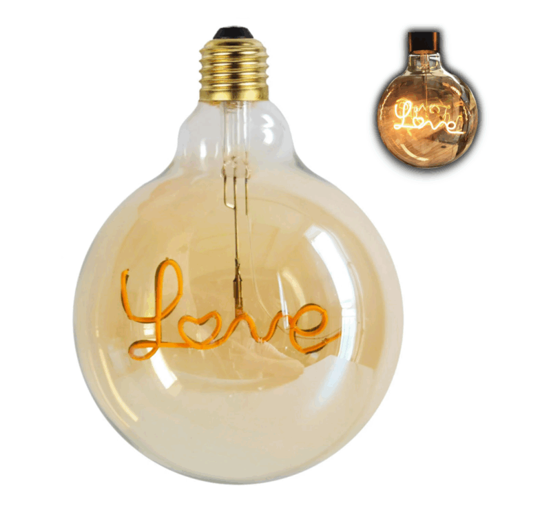 LAMPARA FILAMENTO LED AMBAR G125 LOVE 2200K - LUX118 Vintage