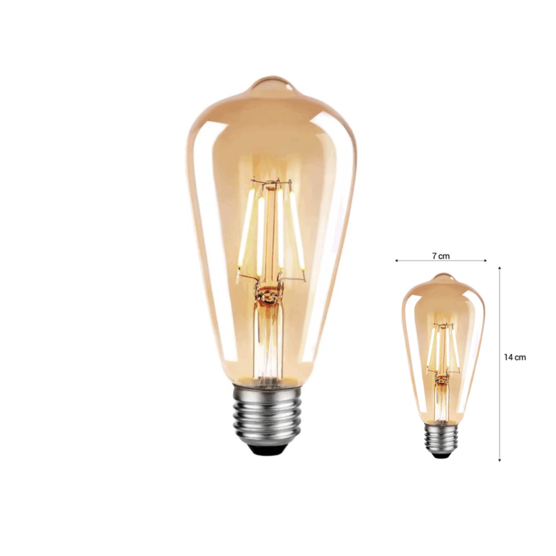 LAMPARA FILAMENTO LED AMBAR PERA ST 64 8W - LUX119 Vintage
