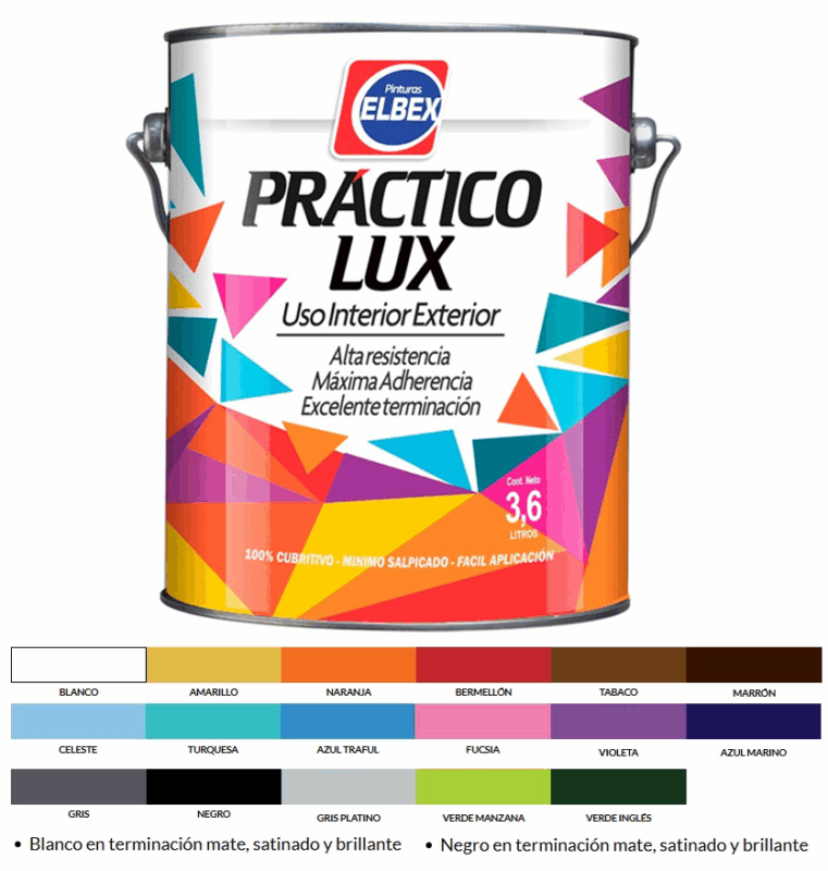 Esmalte Blanco MATE 225 ml ** PRACTICO LUX ** 225BLA ELBEX